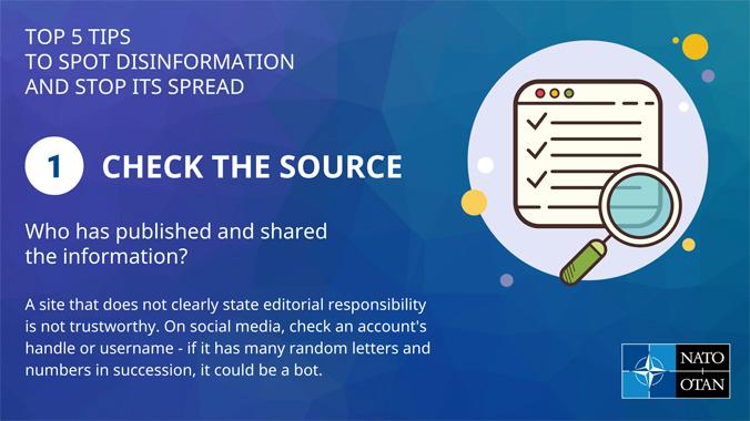 Spotting disinformation tip 1 - check the source