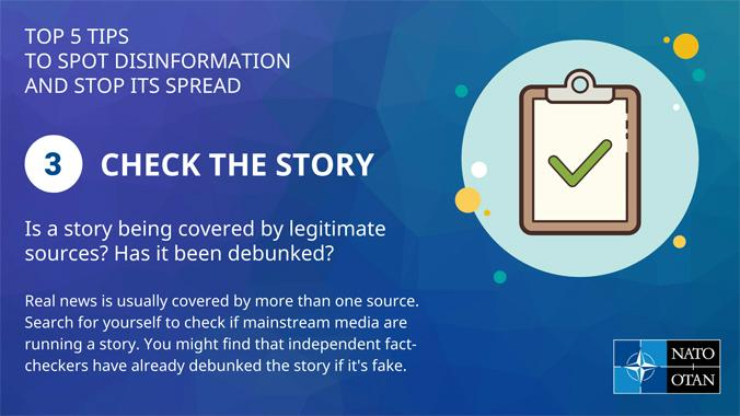 Spotting disinformation tip 3 - check the story
