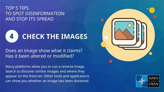 Spotting disinformation tip 4 - check the images