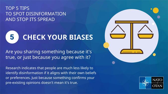 Spotting disinformation tip 5 - check your biases