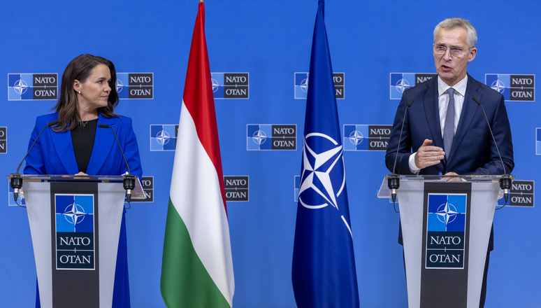 Press conference following the meeting between Jens Stoltenberg, NATO Secretary General, and Katalin Novák, President of Hungary