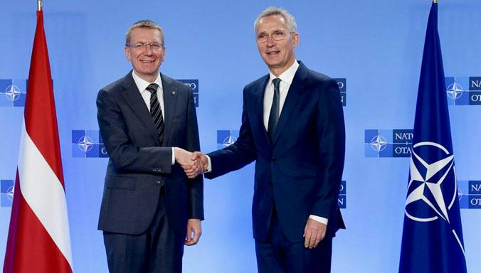 The President of Latvia, Edgars Rinkēvičs, visits NATO and meets with NATO Secretary General Jens Stoltenberg