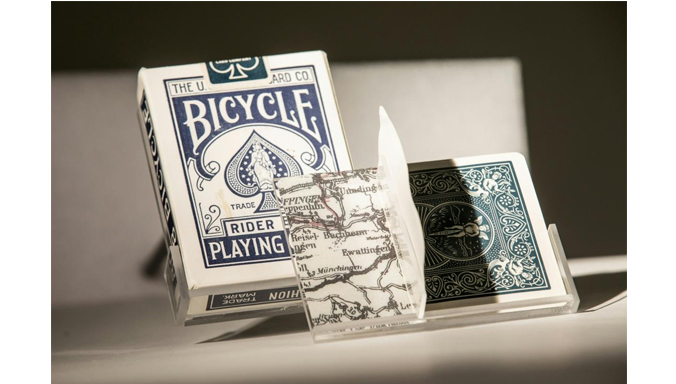 The card deck developed  by UK and US intelligence services, which concealed maps with escape routes.  Photo credit: International  Spy Museum