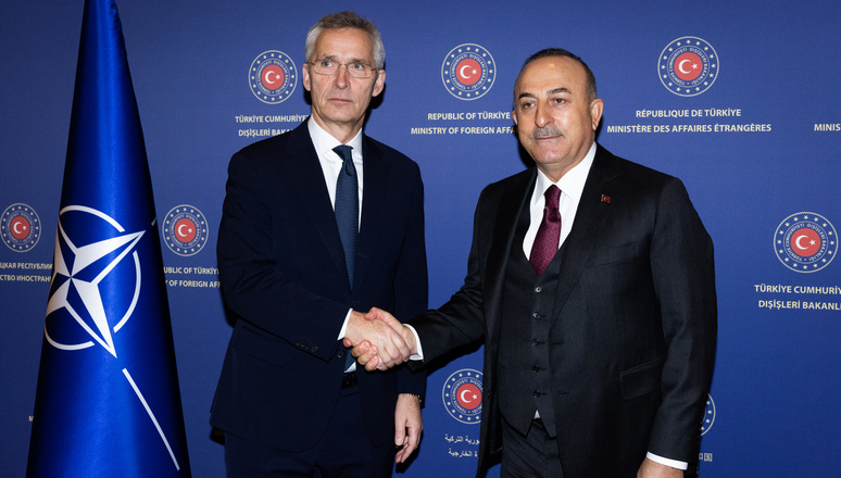 NATO Secretary General Jens Stoltenberg with the Minister of Foreign Affairs, Mevlüt Çavuşoğlu