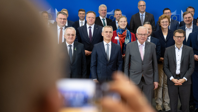 NATO Secretary General Jens Stoltenberg participates at the Annual meeting of the Group Chairpersons of the CDU and CSU in Brussels