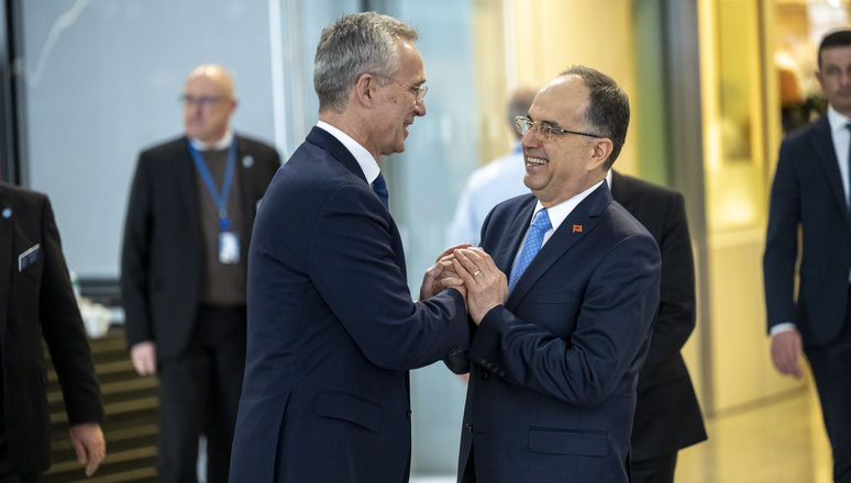 NATO Secretary General Jens Stoltenberg meets with the President of Albania, Bajram Begaj