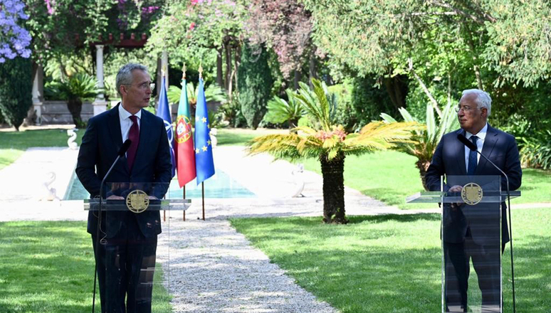 NATO Secretary General Jens Stoltenberg meets with the Prime Minister of Portugal, António Costa.