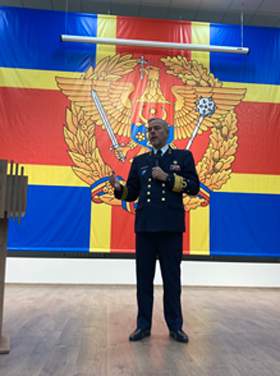 Admiral Rob Bauer, Chair of the NATO Military Committee, delivers a lecture at the Moldovan Military History and Science Agency