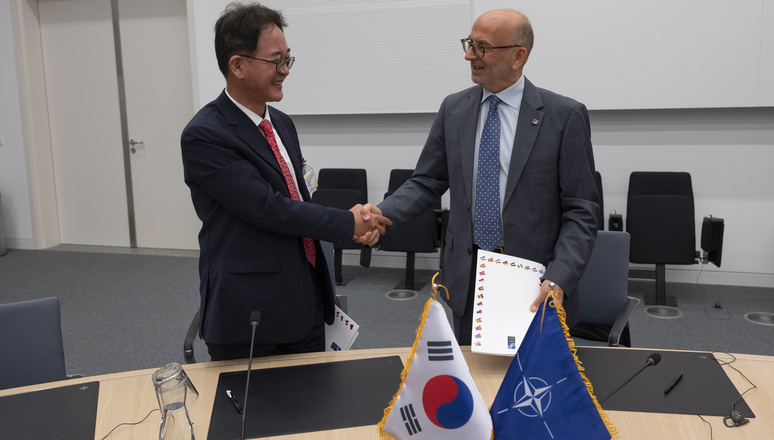 Signing ceremony of the NATO Airworthiness Recognition Plan with Republic of Korea at NATO HQ