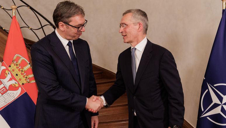 NATO Secretary General Jens Stoltenberg and President of Serbia Aleksandar Vučić