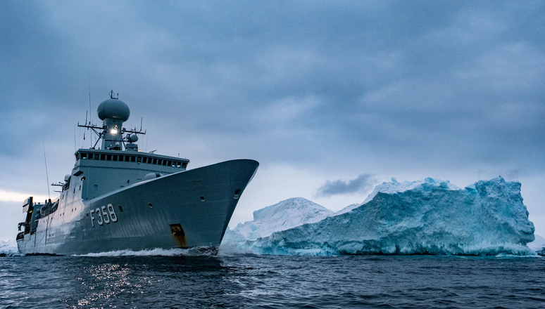 The Royal Danish Navy frigate HDMS Triton is part of the Joint Arctic Command Denmark, which is responsible for fisheries control, search-and-rescue and environmental monitoring, and contributes to the security and defence of the High North.