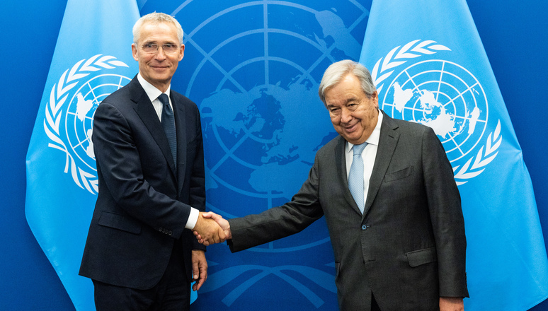 NATO Secretary General Jens Stoltenberg meets with United Nations Secretary-General António Guterres