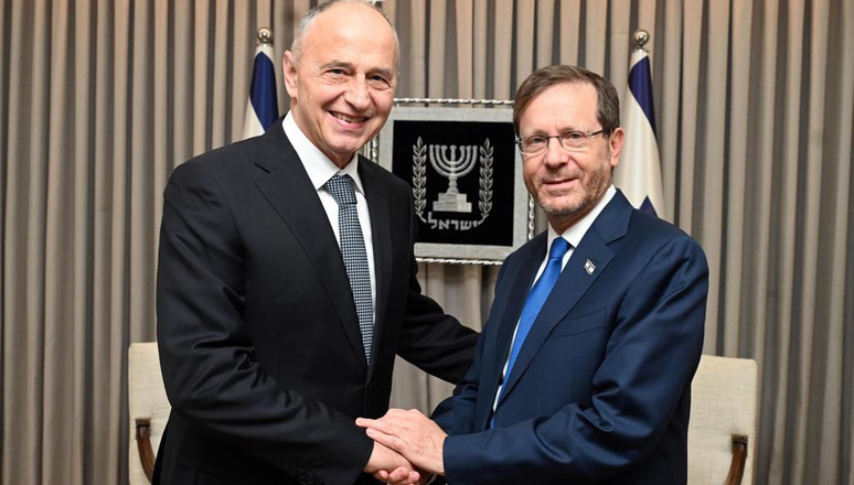 NATO Deputy Secretary General Mircea Geoană meets with Israeli President Isaac Herzog