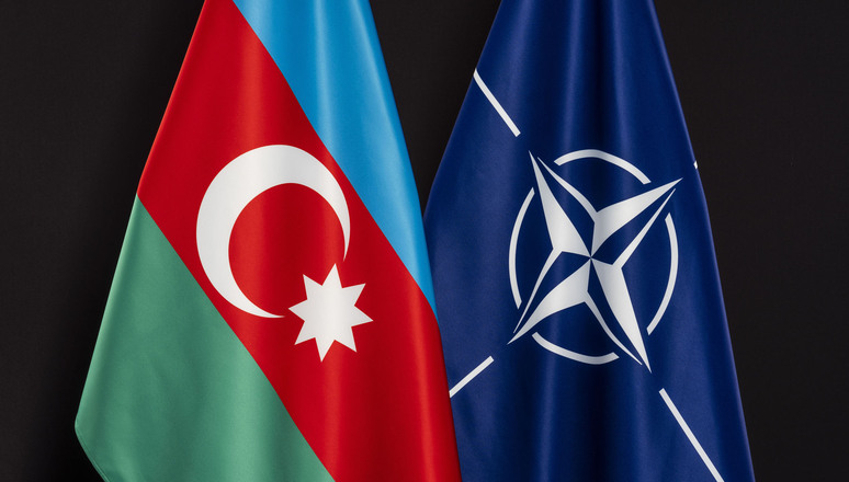 NATO and Azerbaijan flags