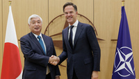 NATO Secretary General meets with the Minister of Defence of Japan - Meeting of NATO Defence Ministers, 17-18 October in Brussels 