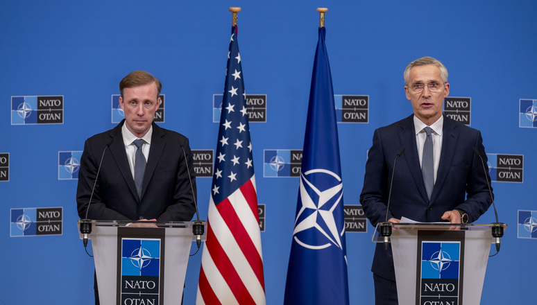 Joint press conference with NATO Secretary General Jens Stoltenberg and National Security Adviser of the United States, Jake Sullivan