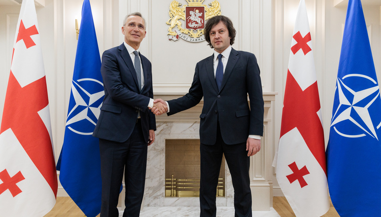 NATO Secretary General Jens Stoltenberg meets with the Prime Minister of Georgia, Irakli Kobakhidze