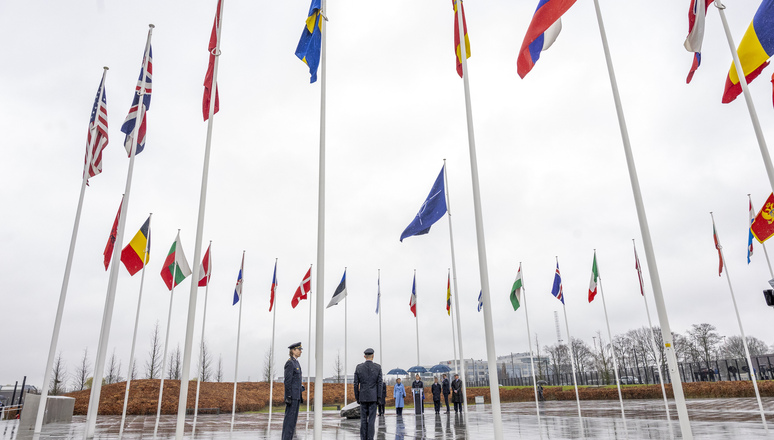 Raising of the flag of Sweden during the Accession Ceremony