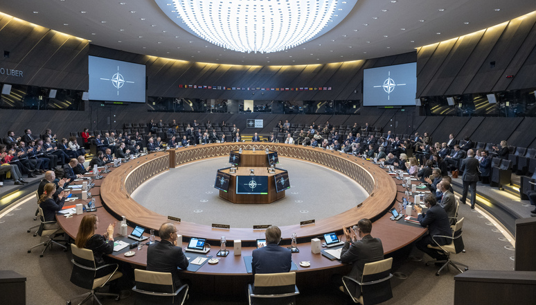 First meeting of the North Atlantic Council since Sweden became an official member of NATO. 