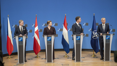 NATO Secretary General and the Prime Ministers of the Netherlands, Denmark and Czechia discuss support to Ukraine