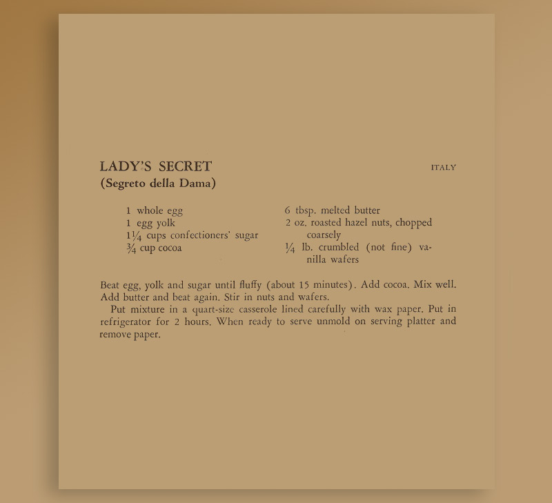 Lady’s secret (Segreto della Dama) – Italy