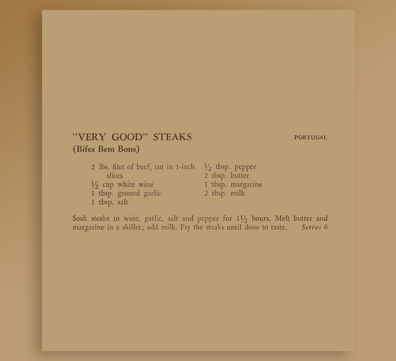 “Very good” steaks (Bifes Bem Bons) – Portugal