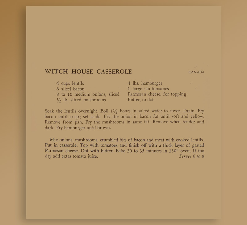 Witch house casserole - Canada