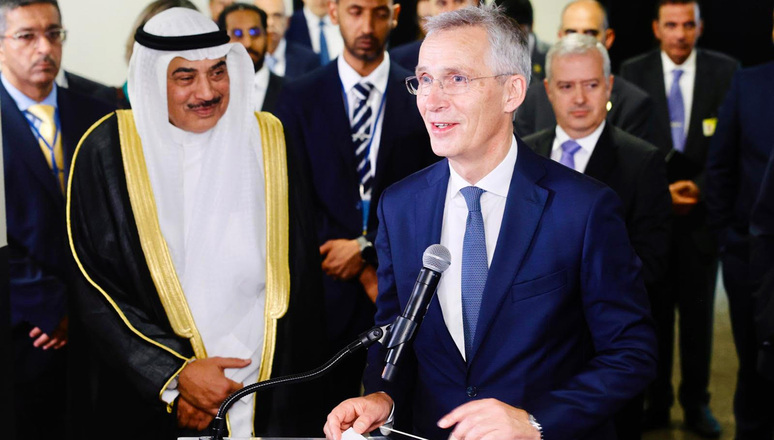 NATO Secretary General Jens Stoltenberg during an event in the margins of the UN General Assembly hosted by the Crown Prince of Kuwait, his Highness Sheikh Sabah Khaled Al-Sabah.