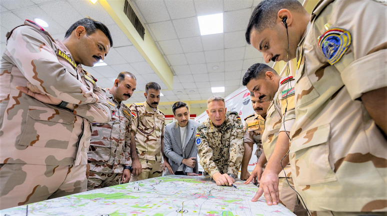 Allied and Iraqi personnel during a combined arms training course at NATO Mission Iraq in 2024